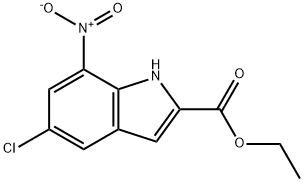 5-氯-7-硝基-1H-吲哚-2-甲酸乙酯 结构式