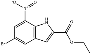 5-BroMo-7-nitroindole-2-carboxylic acid ethyl ester 结构式