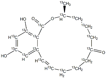 玉米烯酮-(全碳-13) 结构式