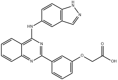 Acetic acid, 2-[3-[4-(1H-indazol-5-ylaMino)-2-quinazolinyl]phenoxy]- 结构式