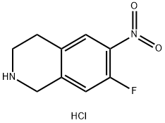 7-氟-6-硝基-1,2,3,4-四氢异喹啉盐酸盐 结构式