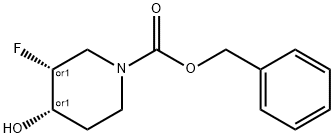 REL-((3R,4S)-3-氟-4-羟基哌啶-1-羧酸苄酯) 结构式