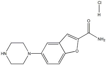 5-(1-哌嗪基)-2-苯并呋喃甲酰胺盐酸盐 结构式