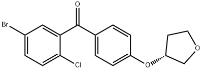 (5-溴-2-氯苯基)[4-[[(3R)-四氢-3-呋喃基]氧基]苯基]甲酮 结构式
