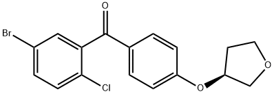 (5-溴-2-氯苯基)[4-[[(3S)-四氢-3-呋喃基]氧基]苯基]甲酮 结构式
