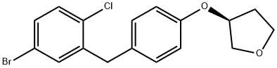 (3S)-3-[4-[(5-溴-2-氯苯基)甲基]苯氧基]四氢呋喃 结构式