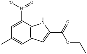 5-Methyl-7-nitroindole-2-carboxylic acid ethyl ester 结构式