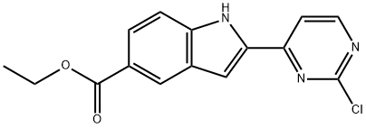 2-(2-氯嘧啶-4-基)-1H-吲哚-5-羧酸乙酯 结构式