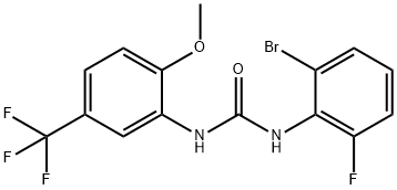 1-(2-溴-6-氟苯基)-3-(2-甲氧基-5-(三氟甲基)苯基)脲 结构式