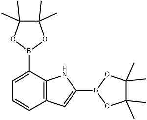 2,7-双(4,4,5,5-四甲基-1,3,2-二氧硼杂环戊烷-2-基)-1H-吲哚 结构式