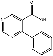 4-苯基嘧啶-5-甲酸 结构式