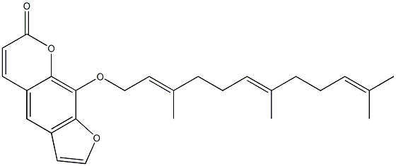 9-[(3,7,11-三甲基-2,6,10-十二碳三烯-1-基)氧基]-7H-呋喃并[3,2-G][1]苯并吡喃-7-酮 结构式