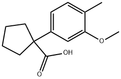 1-(3-甲氧基-4-甲基苯基)环戊烷甲酸 结构式