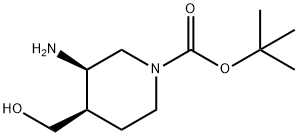 trans-tert-butyl 3-aMino-4-(hydroxyMethyl)piperidine-1-carboxylate 结构式