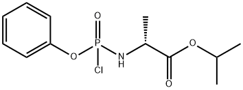 (2R) - 异丙基2 - ((氯(苯氧基)磷酰基)氨基)丙酸乙酯 结构式