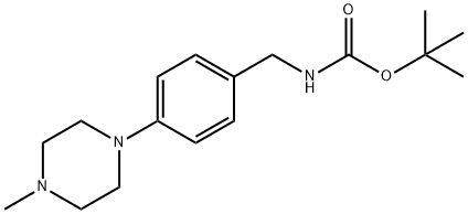 4-(4-甲基哌嗪-1-基)苄基氨基甲酸叔丁酯 结构式