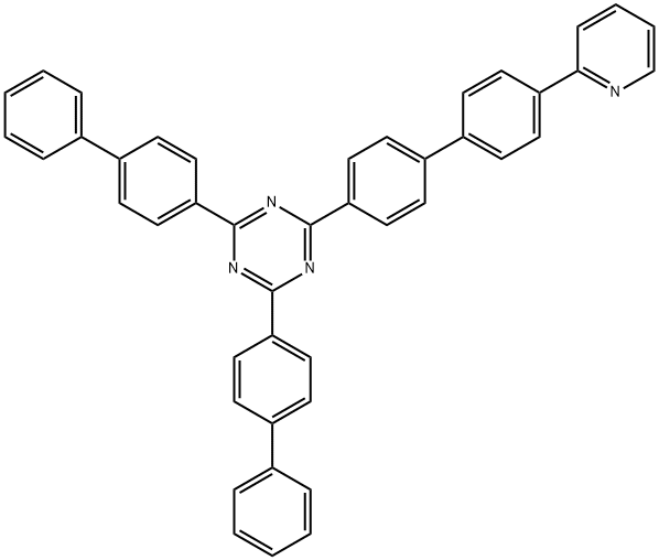 2,4-二(联苯-4-基)-6-[4'-(2-吡啶基)联苯-4-基]-1,3,5-三嗪 结构式