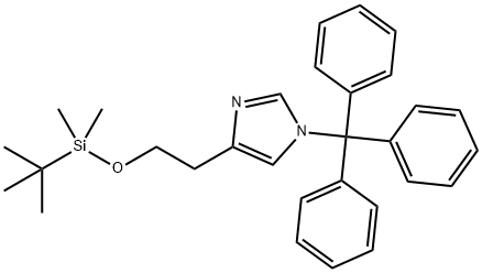 4-[2-(叔丁基二甲基锡氧基)乙基]-1-三苯甲游基-1H-咪唑 结构式