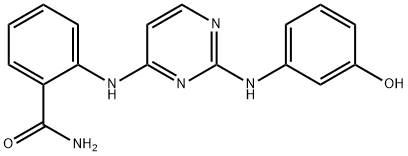 2-[[2-[(3-羟基苯基)氨基]-4-嘧啶基]氨基]苯甲酰胺 结构式