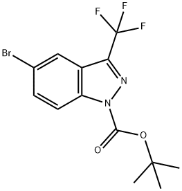 1-N-BOC-5-溴-3-三氟甲基-1H-吲唑 结构式