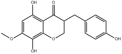 2,3-二氢-5,8-二羟基-3-[(4-羟基苯基)甲基]-7-甲氧基-4H-1-苯并吡喃-4-酮 结构式