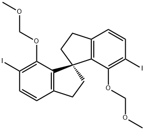 (1R)- 2,2',3,3'-tetrahydro-6,6'-diiodo-7,7'-bis(MethoxyMethoxy)-1,1'-Spirobi[1H-indene] 结构式