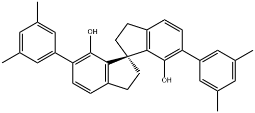 (R)-6,6'-双(3,5-二甲基苯基)-2,2',3,3'-四氢-1,1'-螺二[1H-茚]-7,7'二醇 结构式