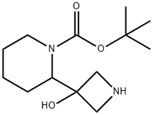 2-(3-羟基氮杂环丁烷-3-基)哌啶-1-羧酸叔丁酯 结构式