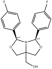 (3R,5S,7AS)-[3,5-二(4-氟苯基)四氢-1H-恶唑并[3,4-C]恶唑-7A-基]甲醇 结构式