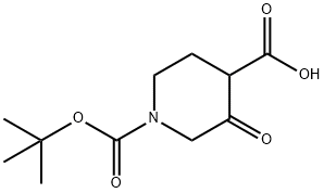 N-BOC-3-酮-4-甲酸哌啶 结构式