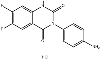 3-(4-氨基苯基)-6,7-二氟喹唑啉-2,4(1H,3H)-二酮盐酸盐 结构式