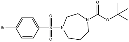 4-叔丁氧羰基-1-[(4-溴苯基)磺酰基]高哌嗪 结构式