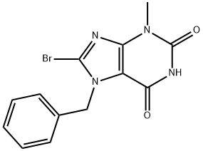 7-苄基-8-溴-3-甲基-3,7-二氢-1H-嘌呤-2,6-二酮 结构式