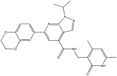1H-Pyrazolo[3,4-b]pyridine-4-carboxaMide, 6-(2,3-dihydro-1,4-benzodioxin-6-yl)-N-[(1,2-dihydro-4,6-diMethyl-2-oxo-3-pyridinyl)Methyl]-1-(1-Methylethyl)-
