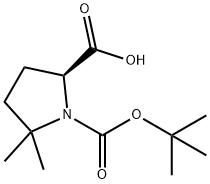 (S)-Boc-5,5-二甲基-吡咯烷-2-甲酸 结构式