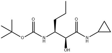 N-[(1S)-1-[(1S)-2-(环丙基氨基)-1-羟基-2-氧代乙基]丁基]氨基甲酸叔丁酯 结构式