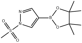 1-甲基磺酰基-4-(四甲基-1,3,2-二氧硼杂环戊烷-2-基)-1H-吡唑 结构式