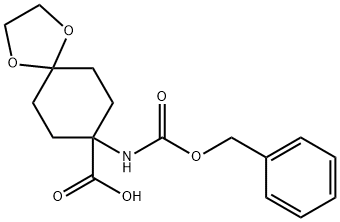 CBZ-8-氨基-1,4-二氧杂螺[4.5]癸烷-8-羧酸 结构式