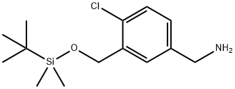 3-(叔丁基二甲基硅氧基甲基)-4-氯苄胺 结构式