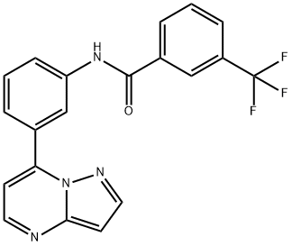 N-(3-(pyrazolo[1,5-a]pyriMidin-7-yl)phenyl)-3-(trifluoroMethyl)benzaMide 结构式