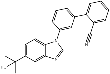 3'-[5-(1-羟基-1-甲基乙基)-1H-苯并咪唑-1-基]-[1,1'-联苯]-2-甲腈 结构式