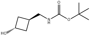 反式-3-(BOC氨基甲基)环丁醇 结构式