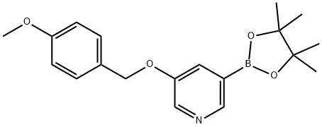 3-[(4-甲氧苯基)甲氧基]吡啶-5-硼酸频哪酯 结构式