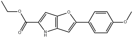 2-(4-Methoxyphenyl)-4H-furo[3,2-b]pyrrole-5-carboxylic Acid Ethyl Ester 结构式