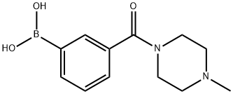 (3-(4-甲基哌嗪-1-羰基)苯基)硼酸 结构式