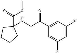 1 - ((2-(3,5-二氟苯基)-2-氧代乙基)氨基)环戊烷甲酸甲酯 结构式