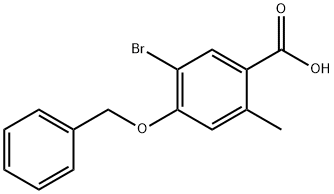 Benzoic acid, 5-broMo-2-Methyl-4-(phenylMethoxy)- 结构式