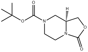 (8AS)-四氢-3-氧代-3H-恶唑并[3,4-A]吡嗪-7(1H)-羧酸叔丁酯 结构式