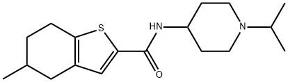 N-(1-isopropylpiperidin-4-yl)-5-Methyl-4,5,6,7-tetrahydrobenzo[b]thiophene-2-carboxaMide 结构式