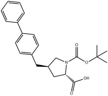 反-BOC-4-(联苯-4-基甲基)-L-脯氨酸 结构式